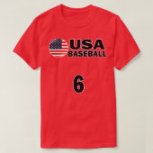 USA Baseball Number 6 Tshirt Design (Design vorne)