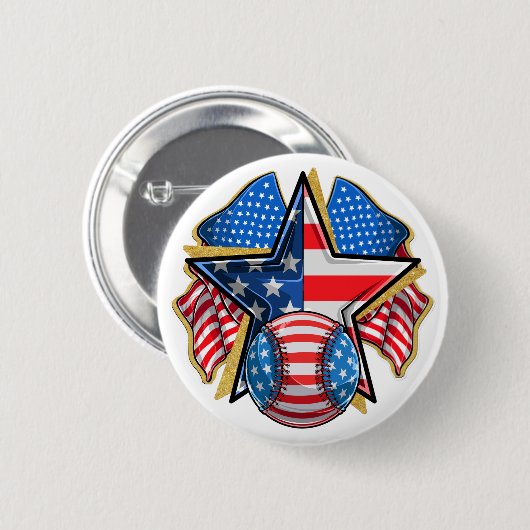USA Baseball Softball Button (Vorne & Hinten)
