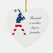 USA Baseball-Spieler amerikanische Flagge Keramik Ornament (Hinten)