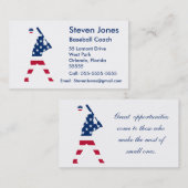 USA Baseball-Spieler amerikanische Flagge Visitenkarte (Vorne/Hinten)