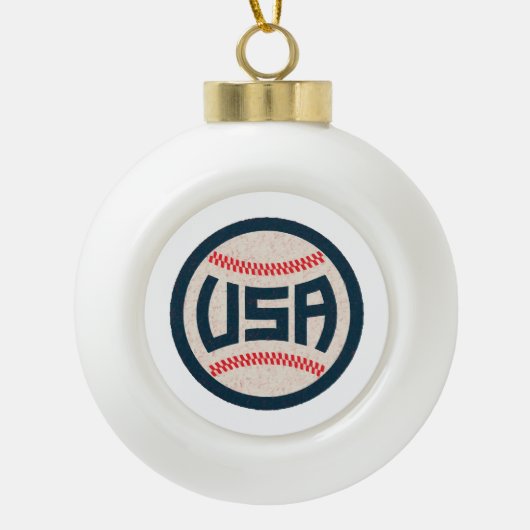 USA Baseball Team Keramik Kugel-Ornament (Vorderseite)