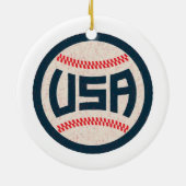 USA Baseball Team Keramik Ornament (Hinten)