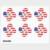 usa-Baskenkreuz Runder Aufkleber (Blatt)