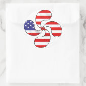 usa-Baskenkreuz Runder Aufkleber (Tasche)