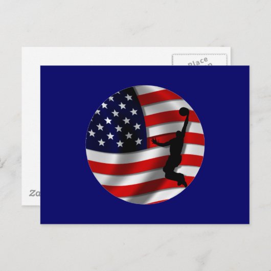 usa Basketball Postkarte (Vorne/Hinten)