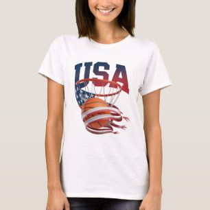 USA Basketball-Shirt, patriotisches amerikanisches T-Shirt