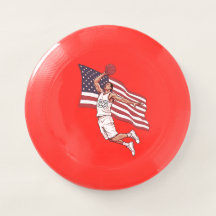 USA Basketball Slam Dunk American Flag Color Art