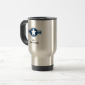 USA Be Awsome blue Reisebecher (Vorderseite Links)