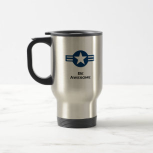 USA Be Awsome blue Reisebecher