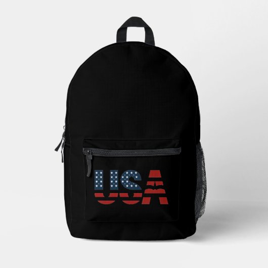 USA. BEDRUCKTER RUCKSACK (Vorderseite)