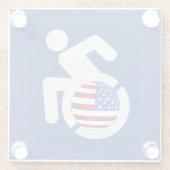 USA behindert Glasuntersetzer (Rückseite)