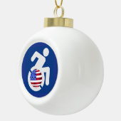 USA behindert Keramik Kugel-Ornament (Rechts)