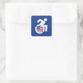 USA behindert Quadratischer Aufkleber (Tasche)