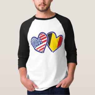 USA Belgien Herzflags T-Shirt