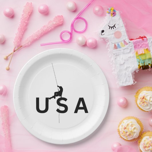 USA Bergsteigen Pappteller (Party)