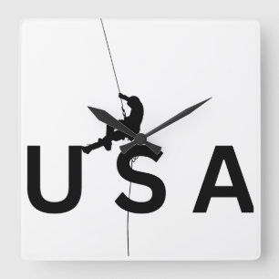 USA-Bergsteigen Quadratische Wanduhr