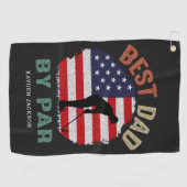 USA Bester Vater nach Par Vaters Day Gift Golfhandtuch (Horizontal)