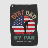 USA Bester Vater nach Par Vaters Day Gift Golfhandtuch (Vorderseite)