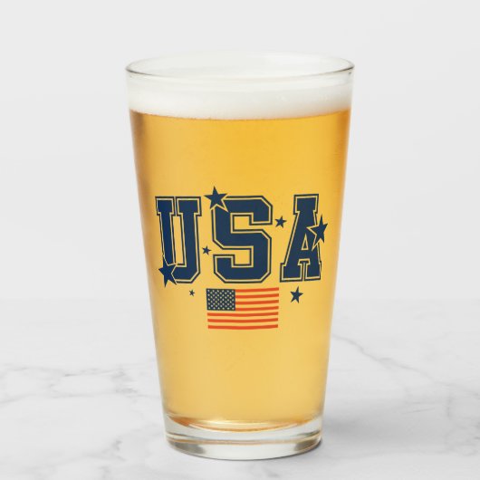 USA Bier Glas (Vorne (Gefüllt))