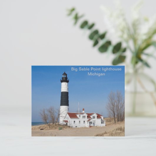 USA, Big Sable Point Leuchtturm, Michigan Postkarte (Stehend Vorderseite)