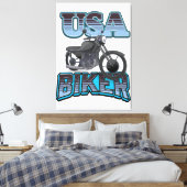USA Biker Logo Leinwanddruck (Insitu (Schlafzimmer))