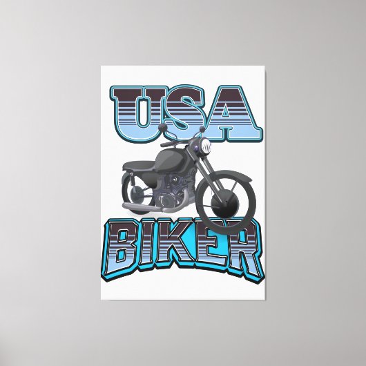 USA Biker Logo Leinwanddruck (Vorderseite)