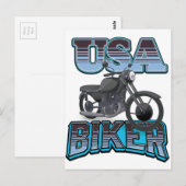 USA Biker Logo Postkarte (Vorne/Hinten)