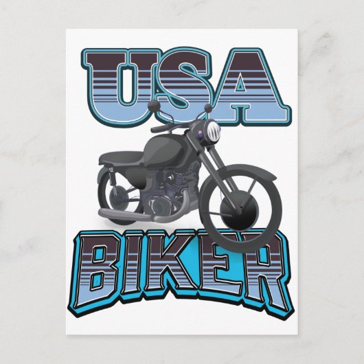 USA Biker Logo Postkarte (Vorderseite)