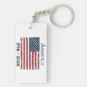 USA Birthday America 1776 to 2026 Flag Patriotic  Schlüsselanhänger (Rückseite)
