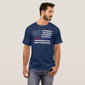 USA Bisexueller Stolz Dünne Linie Vintage T-Shirt (Vorne ganz)