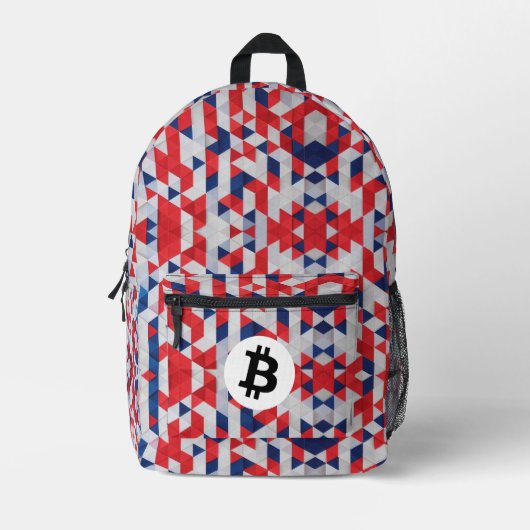 USA Bitcoin Pattern Bedruckter Rucksack (Vorderseite)