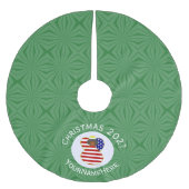USA Black Angel Christmas Flag Personalisiert Polyester Weihnachtsbaumdecke (Vorderseite)