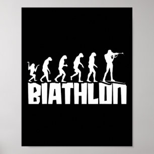 Usa Black Sports Biathlon Skier Poster