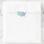 USA Blue Map Sticker (Tasche)