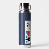 USA Blue Navy Stars Stripes Trinkflasche (Rückseite)