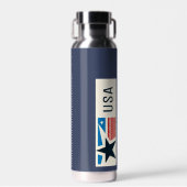 USA Blue Navy Stars Stripes Trinkflasche (Vorne)