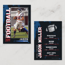 USA Blue Red Football Trading Card Football Card F