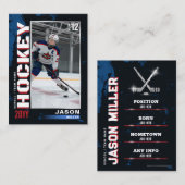 USA Blue Red Hockey Trading Card Hockey Geschenke Telefonnummerkarte (Vorne/Hinten)