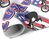 USA-BMX Biker Geschenkpapier (Rolleneckpunkt)