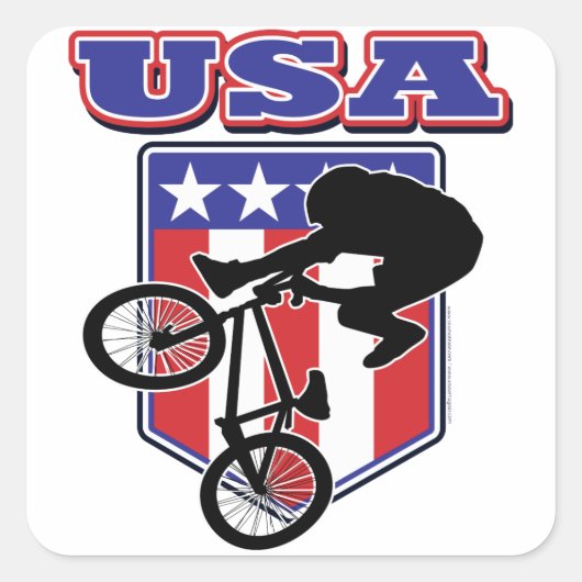 USA BMX QUADRATISCHER AUFKLEBER (Vorderseite)