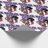 USA-BMX Radfahrer Geschenkpapier (Ecke)