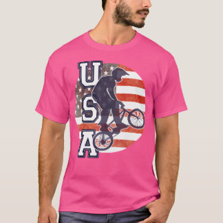 USA Bmx Wo Cycling Team FreeAmerican Flag T-Shirt
