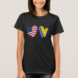 USA Bosnien und Herzegowina Flaggenstaat Herzlich  T-Shirt
