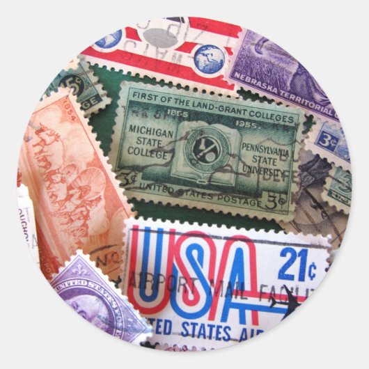 USA Briefmarke Collage Stickers (Vorderseite)