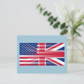 USA BRITISH FLAG POSTKARTE (Stehend Vorderseite)