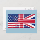 USA BRITISH FLAG POSTKARTE (Vorne/Hinten)