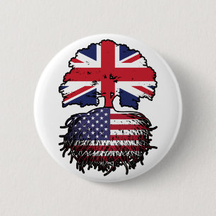 USA - British UK Treots Flag Button