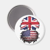 USA - British UK Treots Flag Magnet (Vorderseite/Rückseite)