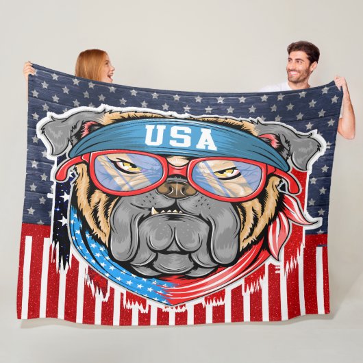 USA Bulldog Fleecedecke (Beispiel)