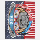 USA Bulldog Fleecedecke (Vorderseite)